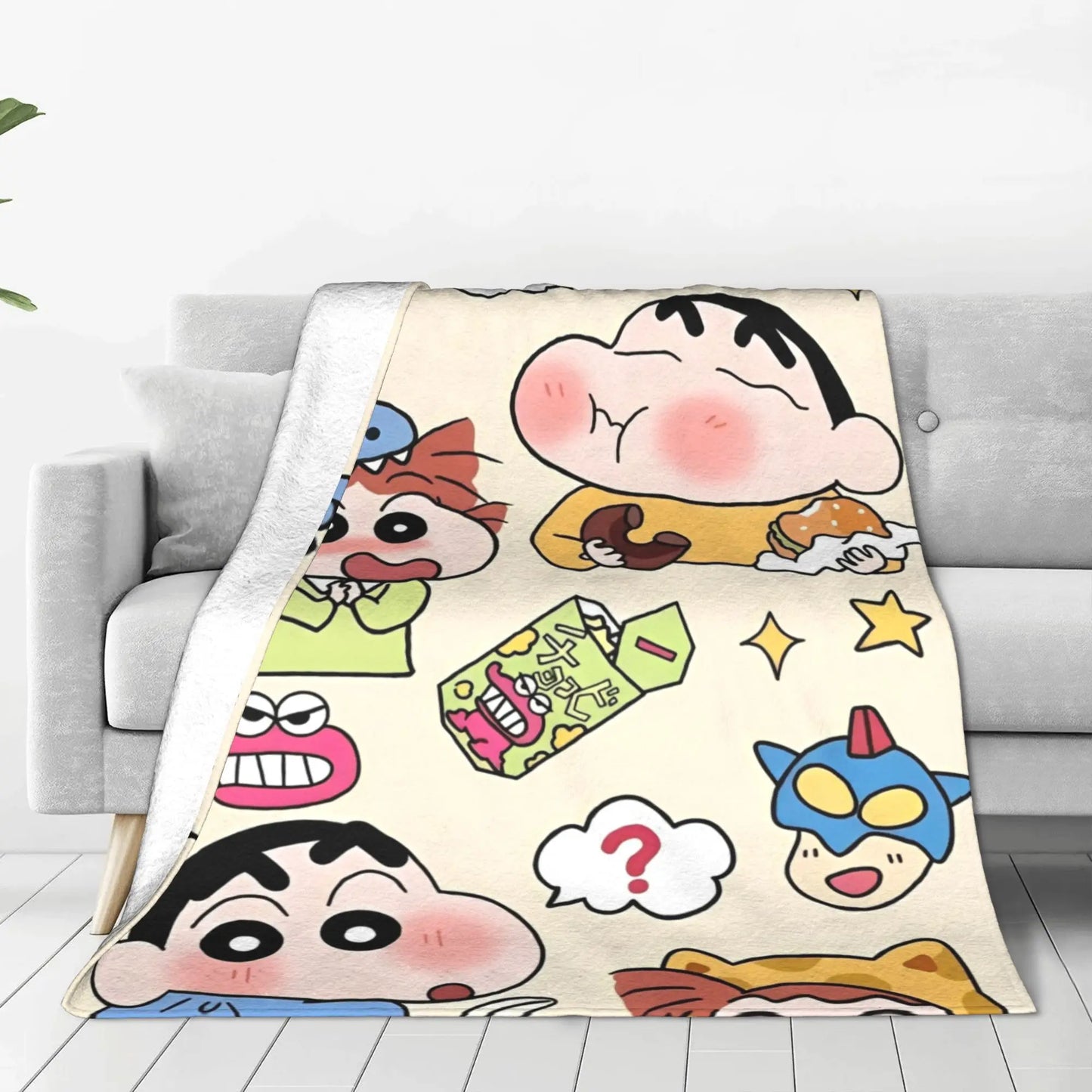 Crayon Shin-chans Cartoon Anime Print Blanket For Men Women Cozy Soft  Throw Blankets for Sofa 50x60 Inches Multi-size