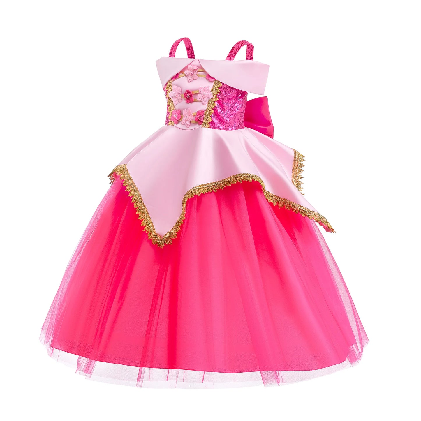 Shiny Toddler Little Girls Movie Princess Sleeping Beauty Aurora Birthday Party Cosplay Halloween Fancy Dress