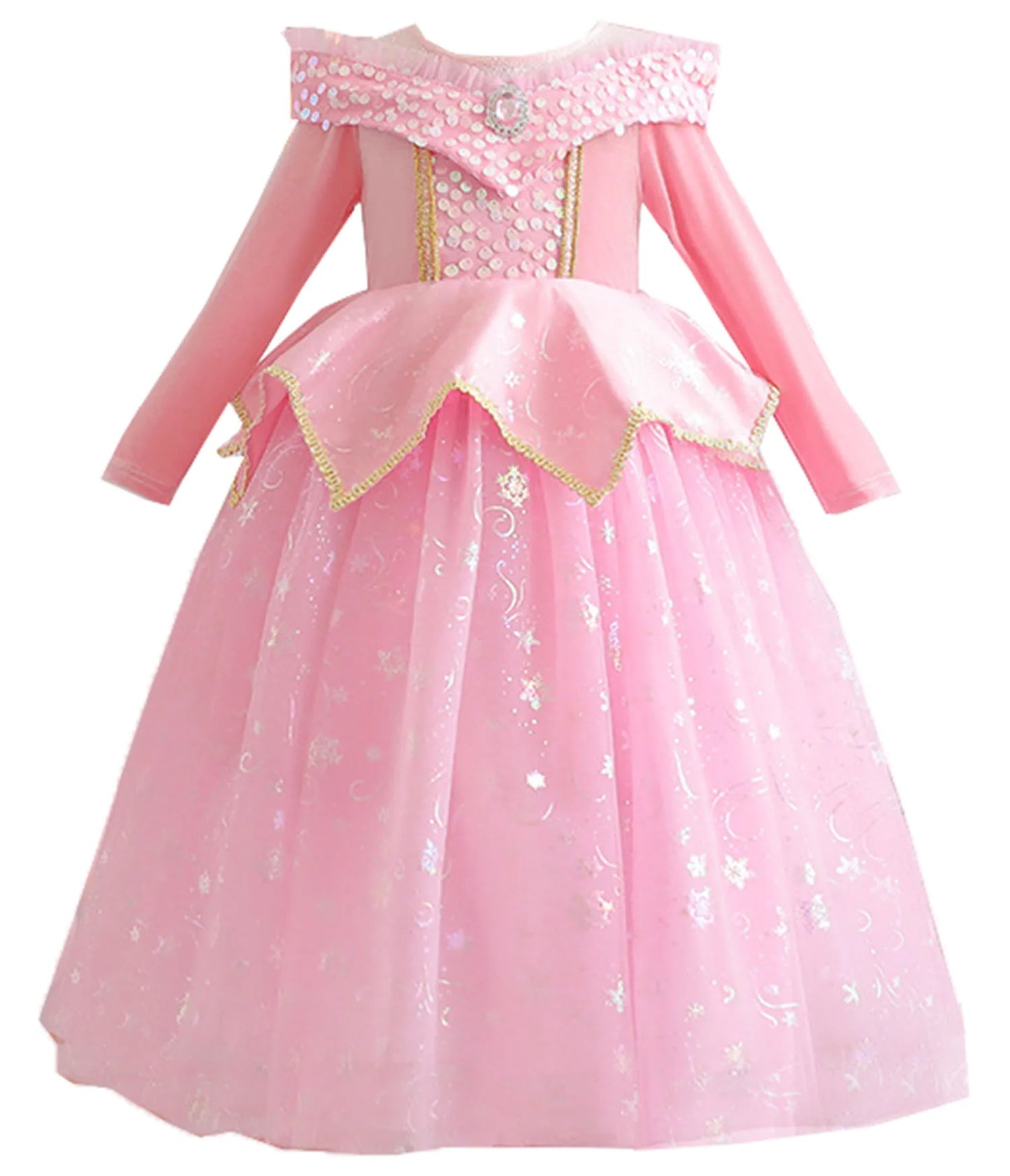 Shiny Toddler Little Girls Movie Princess Sleeping Beauty Aurora Birthday Party Cosplay Halloween Fancy Dress