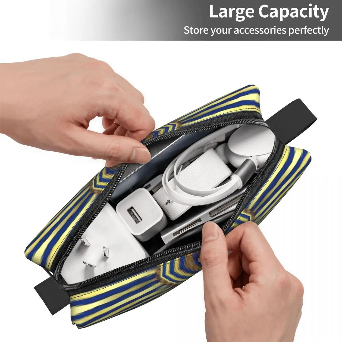 King Tut Makeup Bag Pouch Egyptian Cosmetic Bag Travel Toiletry Small Makeup Pouch Storage Bag Large Capacity
