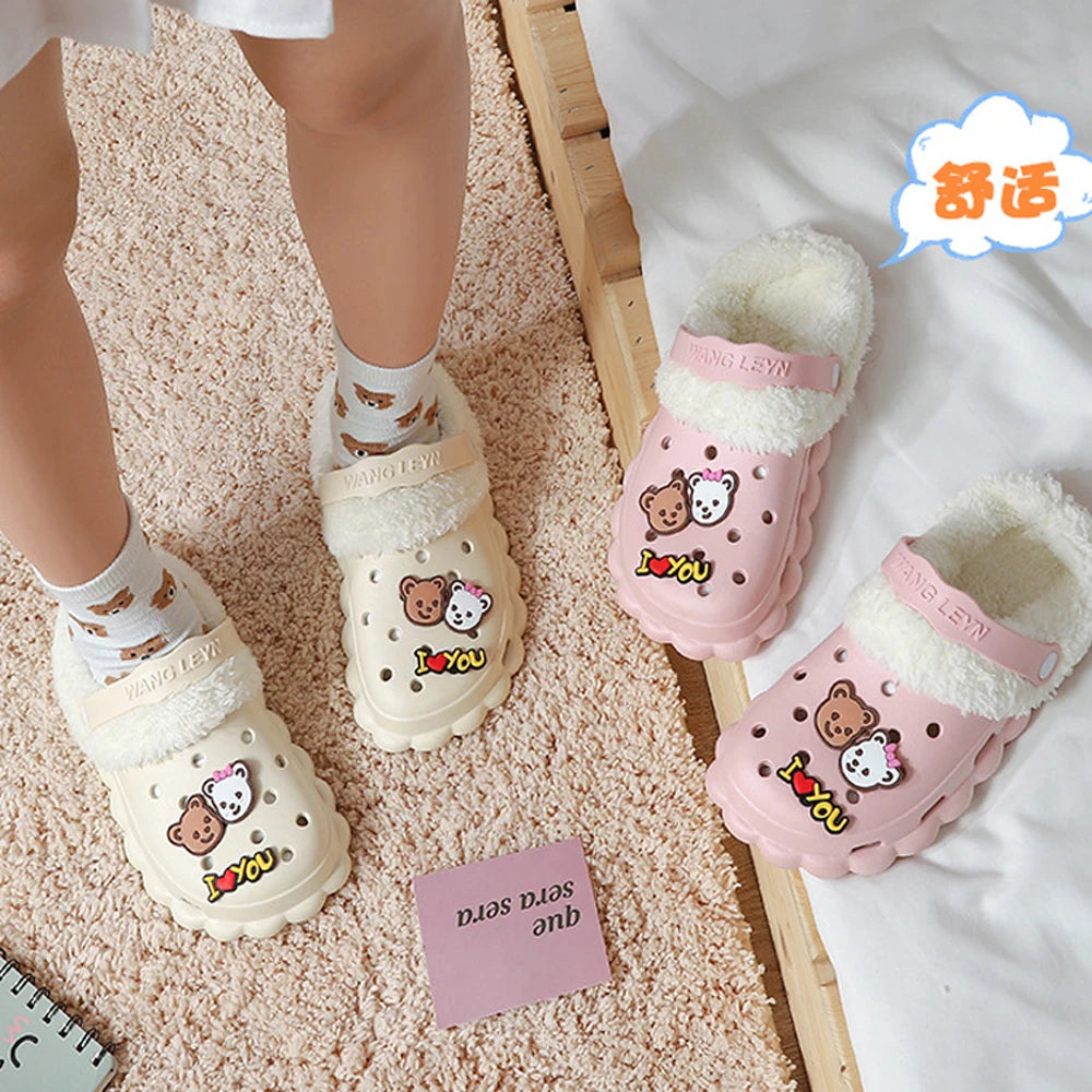1 Pair Winter Warm Plush Insoles for Crocs Hole Shoes Velvet Liner Thickened Soft Shoe Covers Shoe Accessories