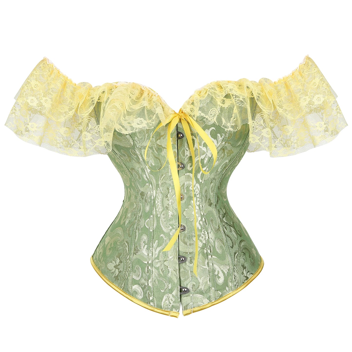 Vintage Lace Flounce Corset Slimming Fishbone Bandage Bustier for Women Eye-Catching Wedding Party Dress Shaping Top Harajuku Style