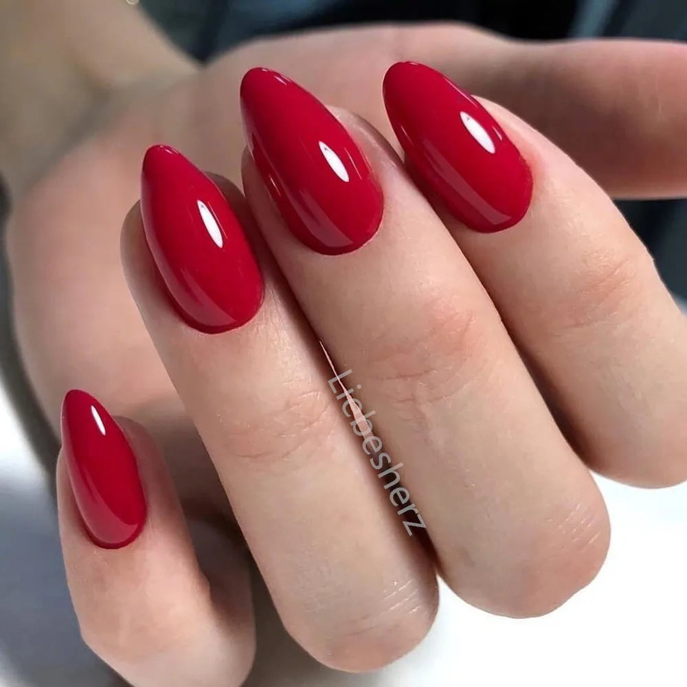 Purple Press On Fake Nails For Gluing Short Stiletto Fake Nail DIY Artificial Women Finger Tip Manicure Tool