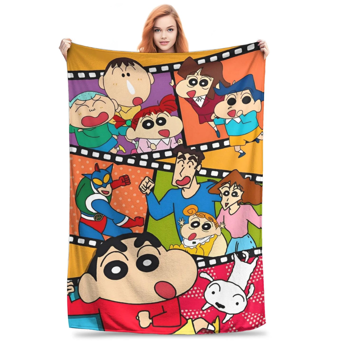 Crayon Shin-chans Cartoon Anime Print Blanket For Men Women Cozy Soft  Throw Blankets for Sofa 50x60 Inches Multi-size