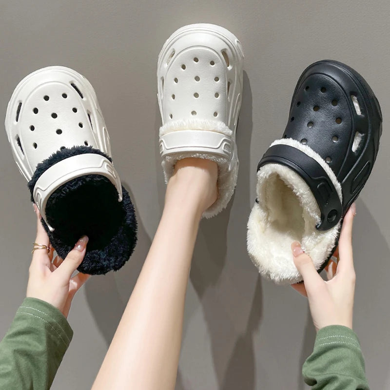 1 Pair Winter Warm Plush Insoles for Crocs Hole Shoes Velvet Liner Thickened Soft Shoe Covers Shoe Accessories
