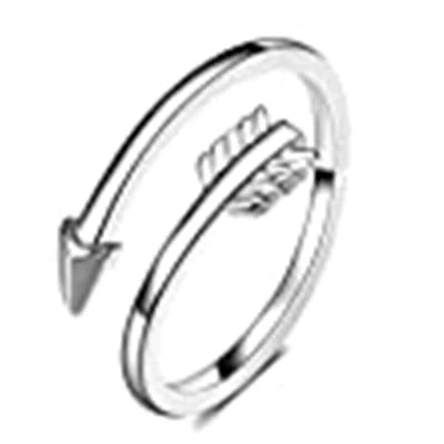 Concierge tier silver arrow wrap ring, minimalist adjustable jewelry