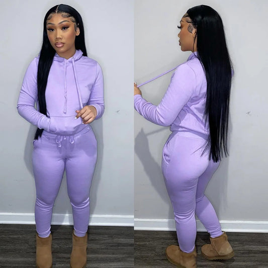 Women's 2-Piece Fall Outfit Set: Stylish Tracksuits and Sweatpants for Wholesale
